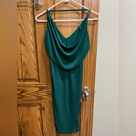 A Word Of Warning Midi Dress Forest Green - Picture 2 of 2